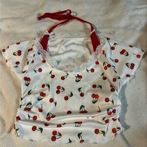 SHEIN cherry crop top